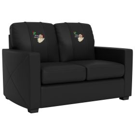 Silver Loveseat with Santa Claus Merry Christmas Logo