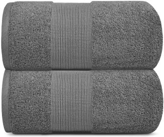 Resort Collection Soft Bath Sheet Towels2 Pack Smoke Grey 35x70 inch Oversize Large Luxury Hotel Plush & Absorbent Cotton Bath Sheet