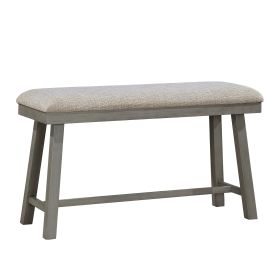 Light Gray Finish Counter Height Bench Foam Cushioned Seat Industrial Design Kitchen Dining Furniture 1pc
