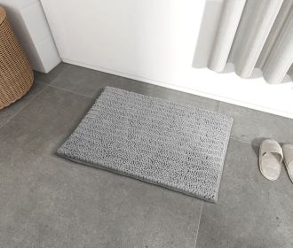 Chenille Bath Rugs Mat for Bathroom Slip-Resistant Shag Chenille Bath Rugs Mat Extra Soft and Absorbent Bath Rug for Shower Room Machine-Washable
