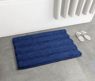 Bathroom Rugs; Soft Chenille Bath Mat; Super Absorbent Water Bath Rugs; Striped Pattern Bath Mats for Bathroom Non Slip; Machine Washable; Bath M