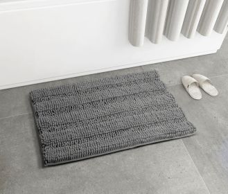 Bath Mat Rug; Bathroom Rug; Bath Mat Non-Slip; Soft Chenille Shower Mats for Bathroom; Super Water Absorbent; Machine Washable; (Dark gray; 50" x