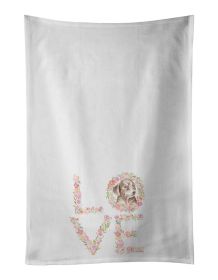 NEW Dachshund #12 LOVE Kitchen Towel Set of 2 White Dish Towels Decorative Bathroom Hand towel for Hand, Face, Hair, Yoga, Tea, Dishcloth, 19 X 2