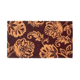 Coir Door Mat Entryway Floor Mats with Non Slip PVC Backing Indoor Outdoor Mat for Front Door Decor Home and Office Autumn Floral Print Cozy Fall