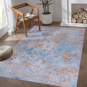 LOOM & LUXE 8x10 Area Rugs, Washable Rug, Low-Pile, Non-Slip, Non-Shedding, Foldable, Kid & Pet Friendly - Area Rugs for living room, bedroom