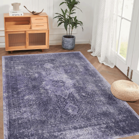 LOOM & LUXE Area Rugs 9x12 Living Room, Washable Area Rug, Low-Pile, Non-Slip, Non-Shedding, Foldable, Kid & Pet Friendly - Area Rugs for living