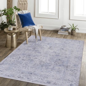LOOM & LUXE Area Rugs 9x12 Living Room, Machine Washable Area Rugs, Low-Pile, Non-Slip, Non-Shedding, Foldable