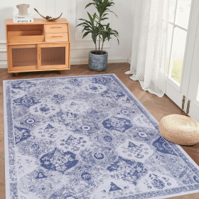 LOOM & LUXE 9x12 Area Rugs for Living Room, Washable Rug, Low-Pile, Non-Slip, Non-Shedding, Foldable, Kid&Pet Friendly, Area Rugs for living room