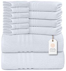 12 Piece Bath Towel Set for Bathroom 2 Bath Towels 4 Hand Towels 6 Washcloths 100% Cotton Soft and Plush Highly Absorbent Soft Towel for Hotel &
