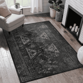 LOOM & LUXE Area Rugs 8x10 for Living Room, Washable Rug, Low-Pile, Non-Slip, Non-Shedding, Foldable, Kid & Pet Friendly - Area Rugs for living r