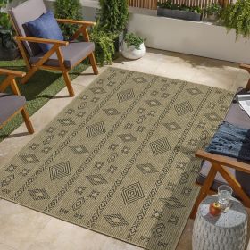 Earth GC_NTL1001 Jute/Black 7 ft. 10 in. x 10 ft. 3 in. Indoor/Outdoor Area Rug (Color: as Pic)