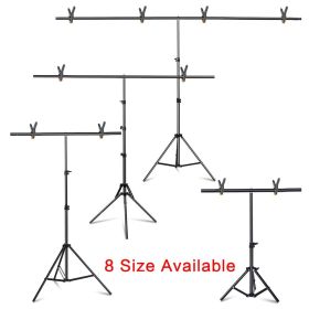 T-shape Metal Backdrop Background Stand Frame Support Multiple Sizes For Photography Photo Studio Video Cromakey Green Screen (Color: New Background Stand, Size (mm): 200x260CM)