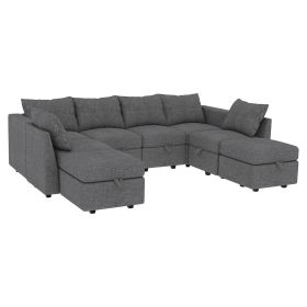 Livelylodge Modern L-Shaped Modular Sectional Sofa, Polyester Upholstery with Sturdy Wooden Frame, Comfortable Couch for Living Room or Office (Color: gray)