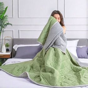 Premium Cotton Summer Comforter - Ultra-Soft All-Season Lightweight Bedding for Throw/Queen/King Size (Color: Green, size: 150cm x 200cm)