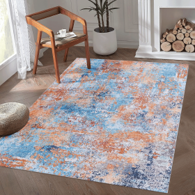 LOOM & LUXE 8x10 Area Rugs for Living Room, Washable Rug, Low-Pile, Non-Slip, Non-Shedding, Foldable, Kid & Pet Friendly - Area Rugs for living r (Color: as Pic)