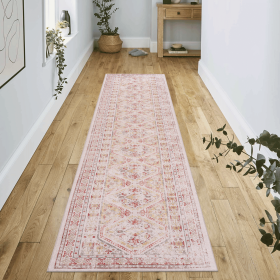 LOOM & LUXE 2'6''x10' Beige Runner, Washable Rug, Low-Pile, Non-Slip, Non-Shedding, Foldable, Kid & Pet Friendly - Area Rugs for living room, bed (Color: as Pic)