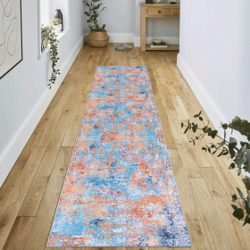 LOOM & LUXE 2'6''x10' Runner, Washable Rug, Low-Pile, Non-Slip, Non-Shedding, Foldable, Kid & Pet Friendly - Area Rugs for living room, bedroom (Color: as Pic)